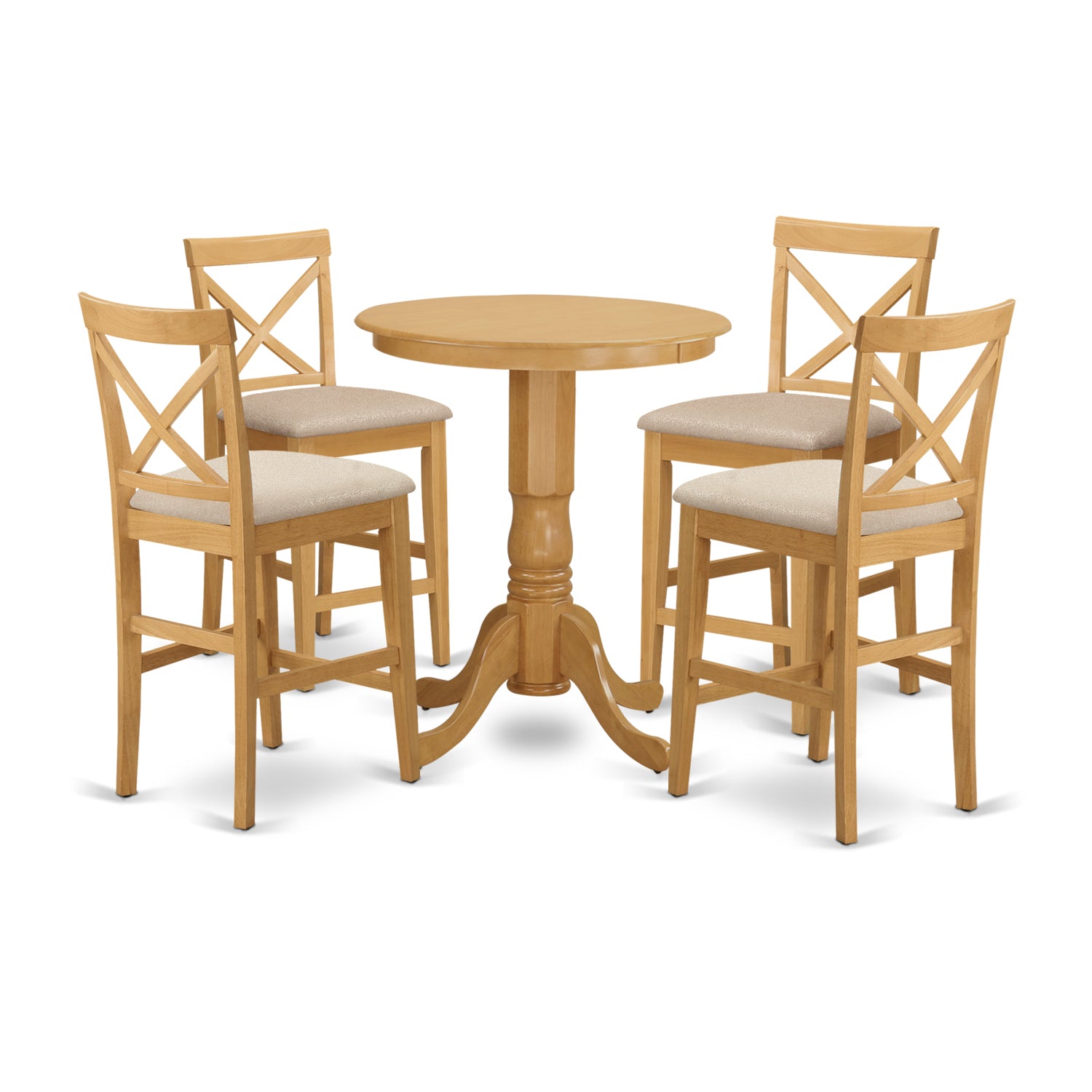 EDPB5-OAK-C 5 PC counter height pub set-pub Table and 4 counter height Chairs