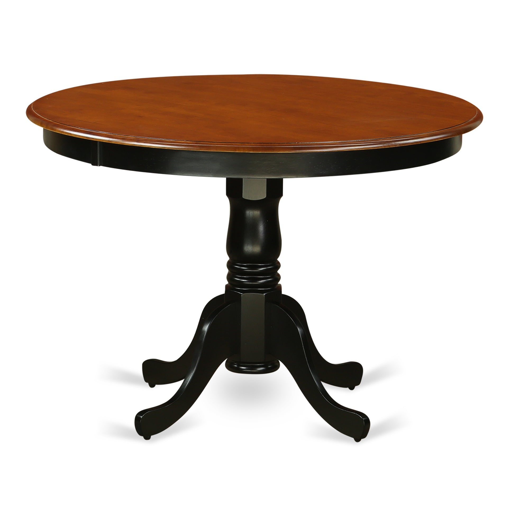 HLPF3-BCH-W 3 Pc set with a Round Small Table and 2 Leather Dinette Chairs in Black and Cherry