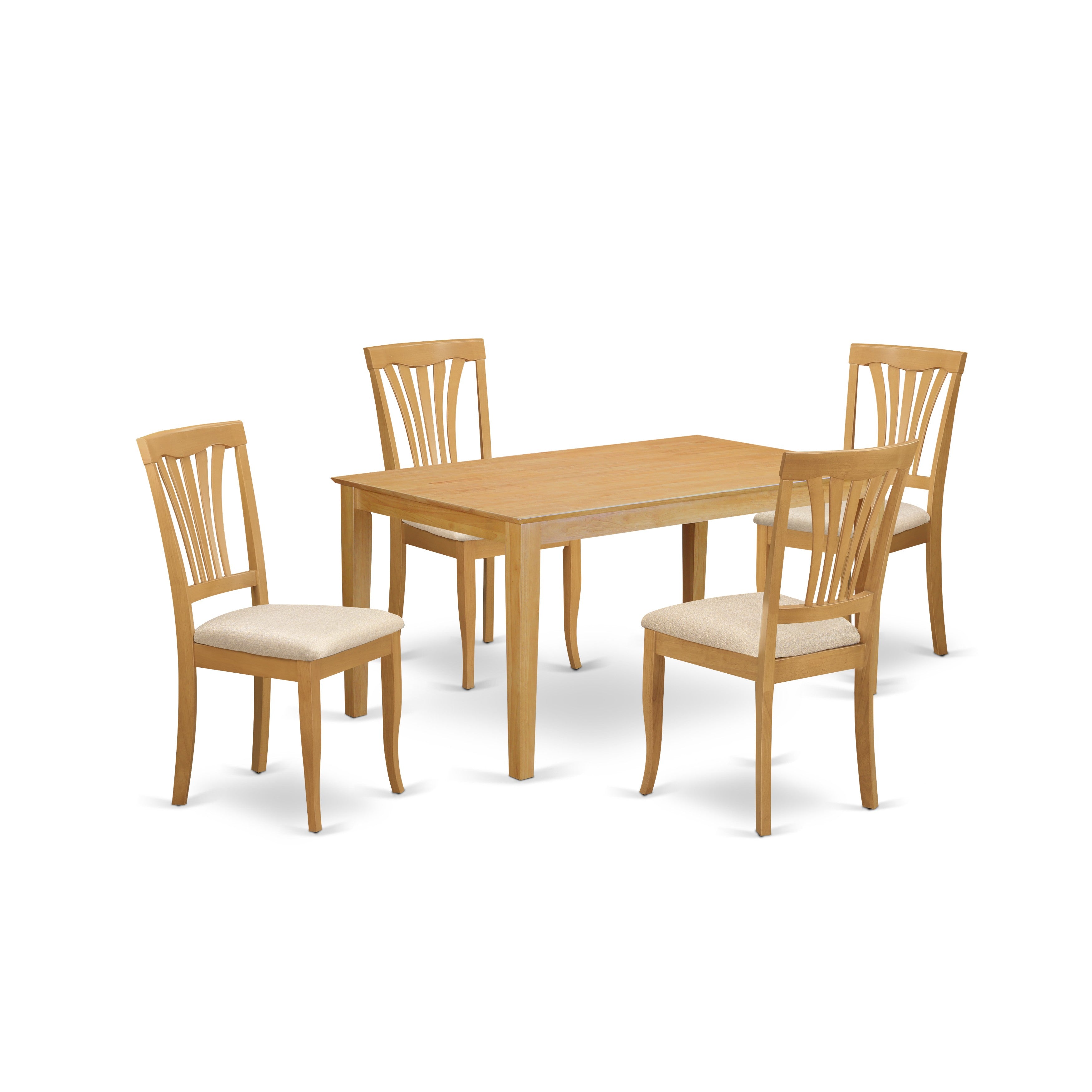 CAAV5-OAK-C 5 PC Small Kitchen Table set - Kitchen Table and 4 dinette Chairs