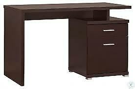 Irving 2-Drawer Home Office Desk With Reversible Cabinet Cappuccino