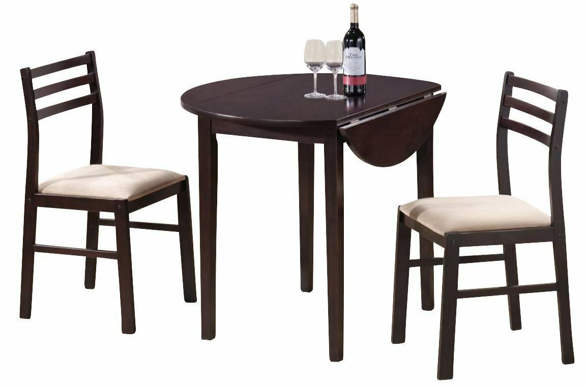 Coaster 3-Piece Dining Dinette Set With Drop Leaf Cappuccino And Tan