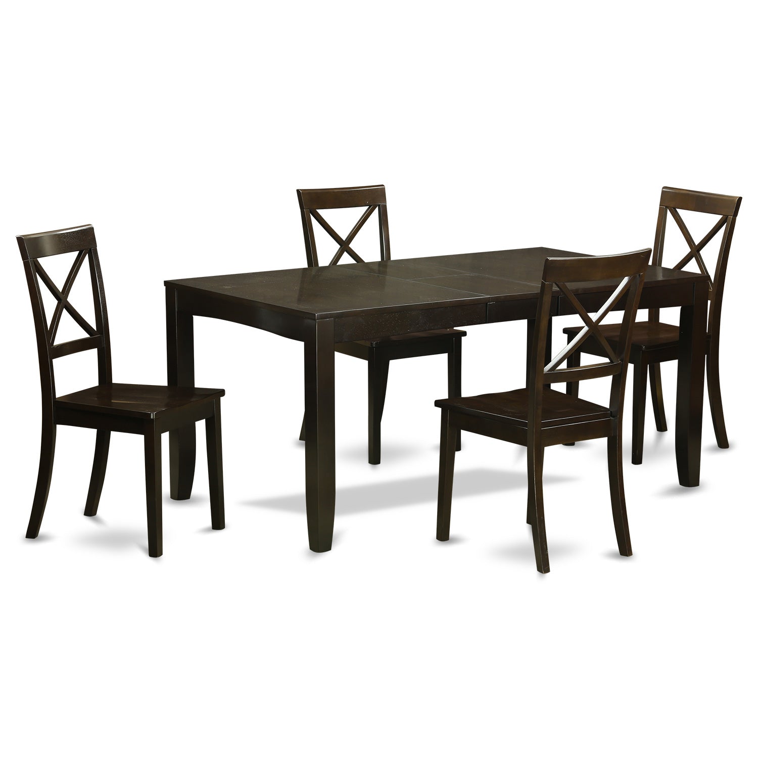 LYBO5-CAP-W 5 Pc Dining set-Table with Leaf Plus 4 Dining Chairs