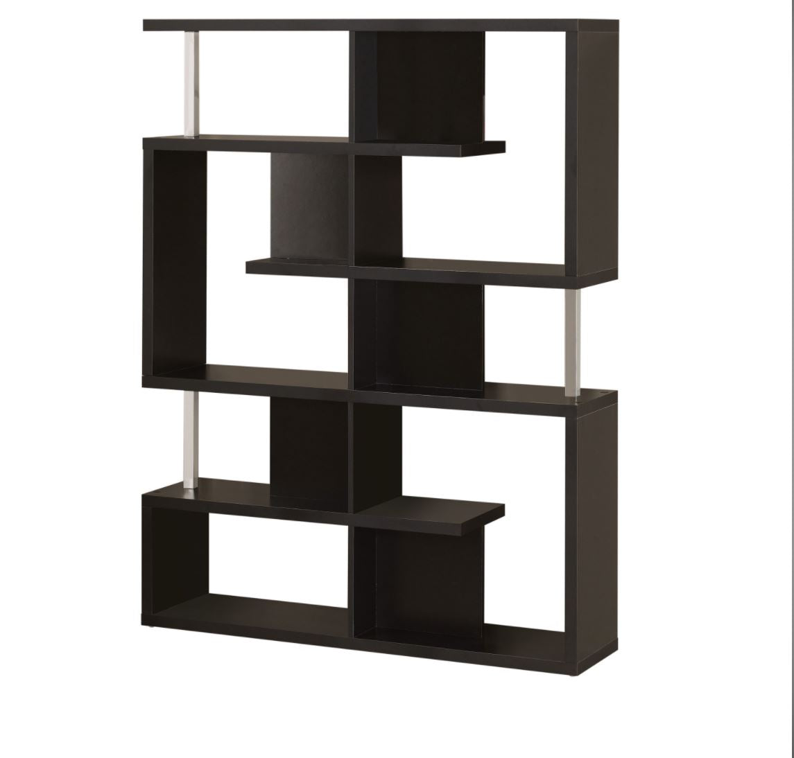 Contemporary 5-Tier Bookcase Black And Chrome