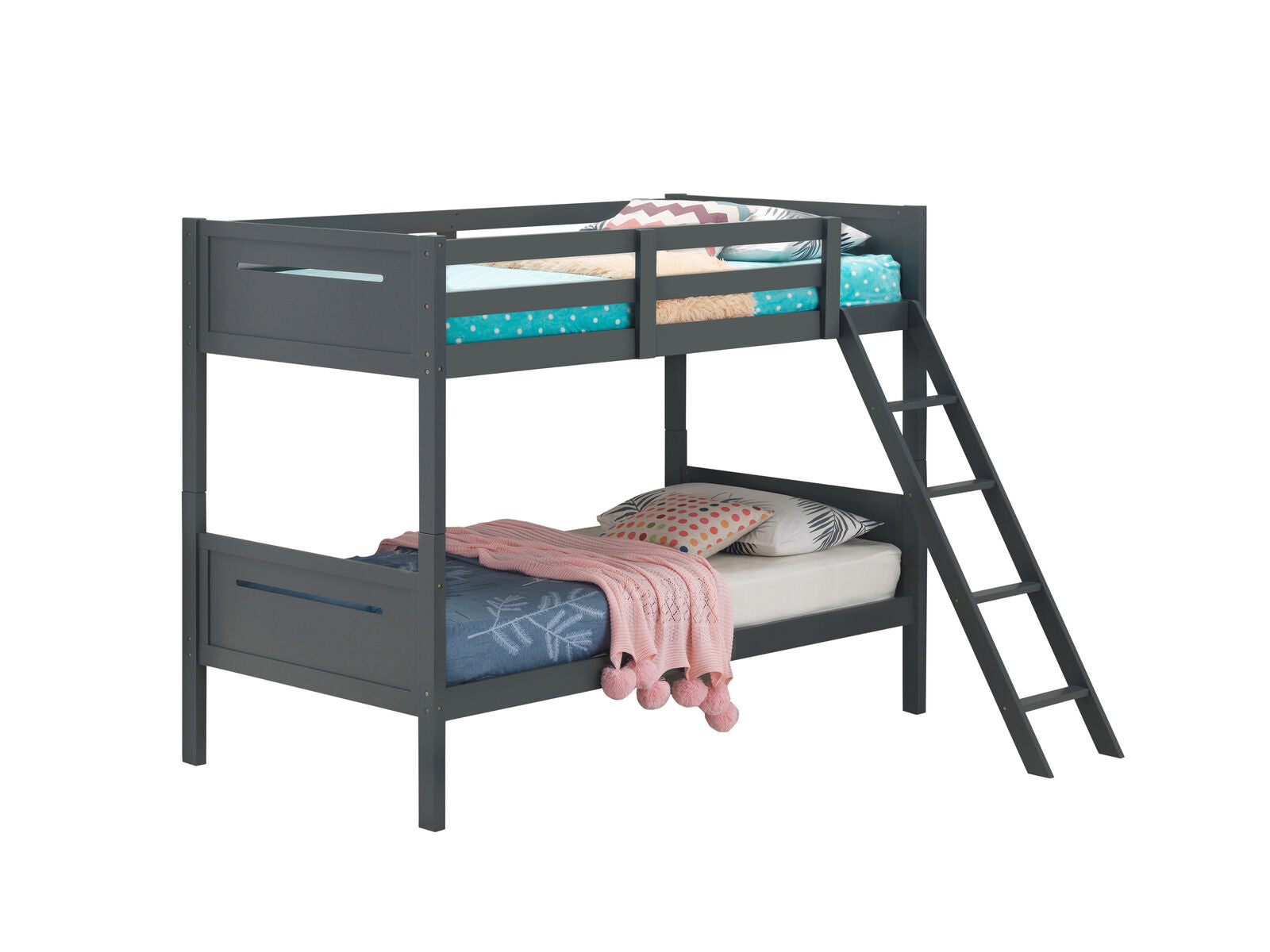 Coaster Solid Wood Separable Littleton Twin Over Twin Bunk Bed Grey 405051GRY