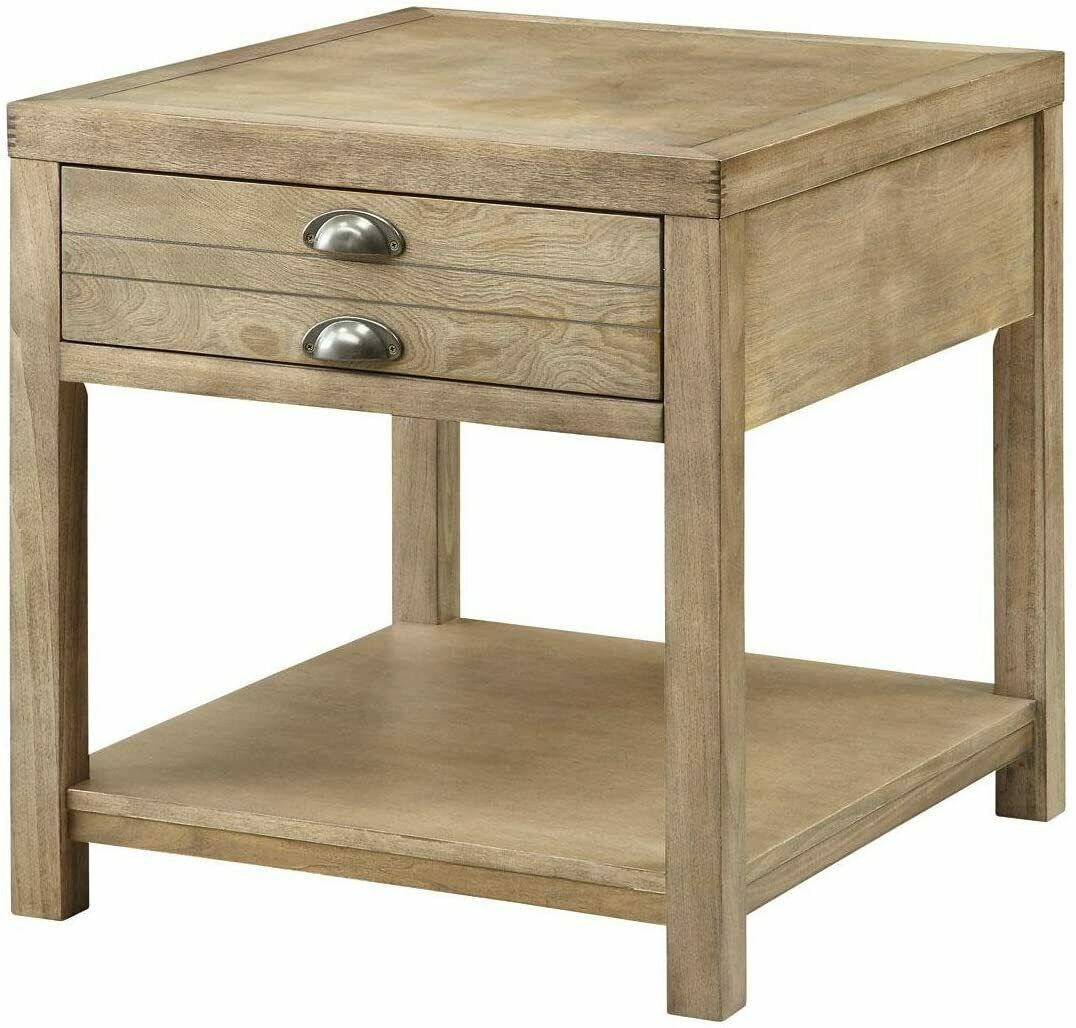 Coaster End Table with Storage Drawer, Light Oak 701957