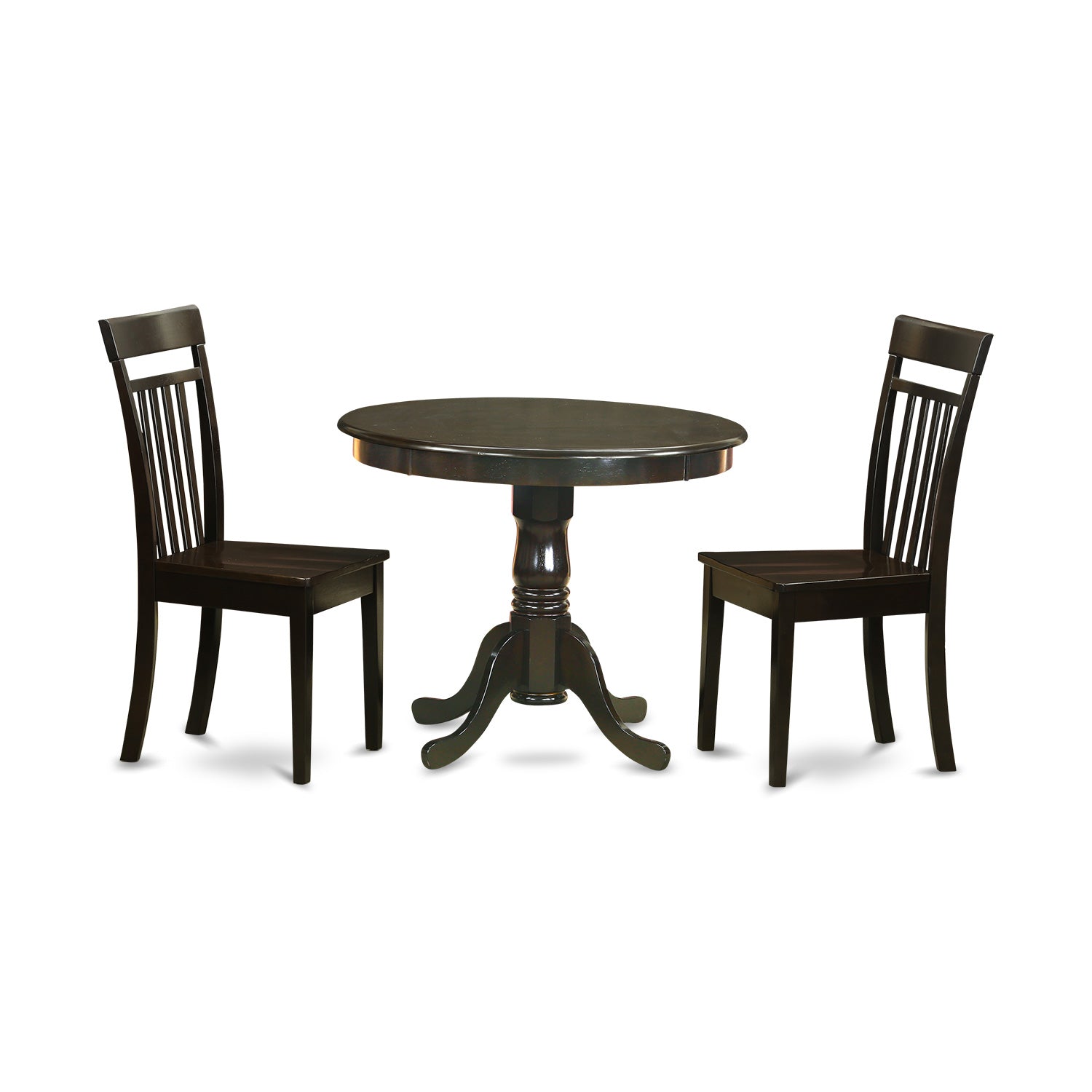 ANCA3-CAP-W 3 Pc Kitchen Table set-Kitchen Table and 2 Dining Chairs