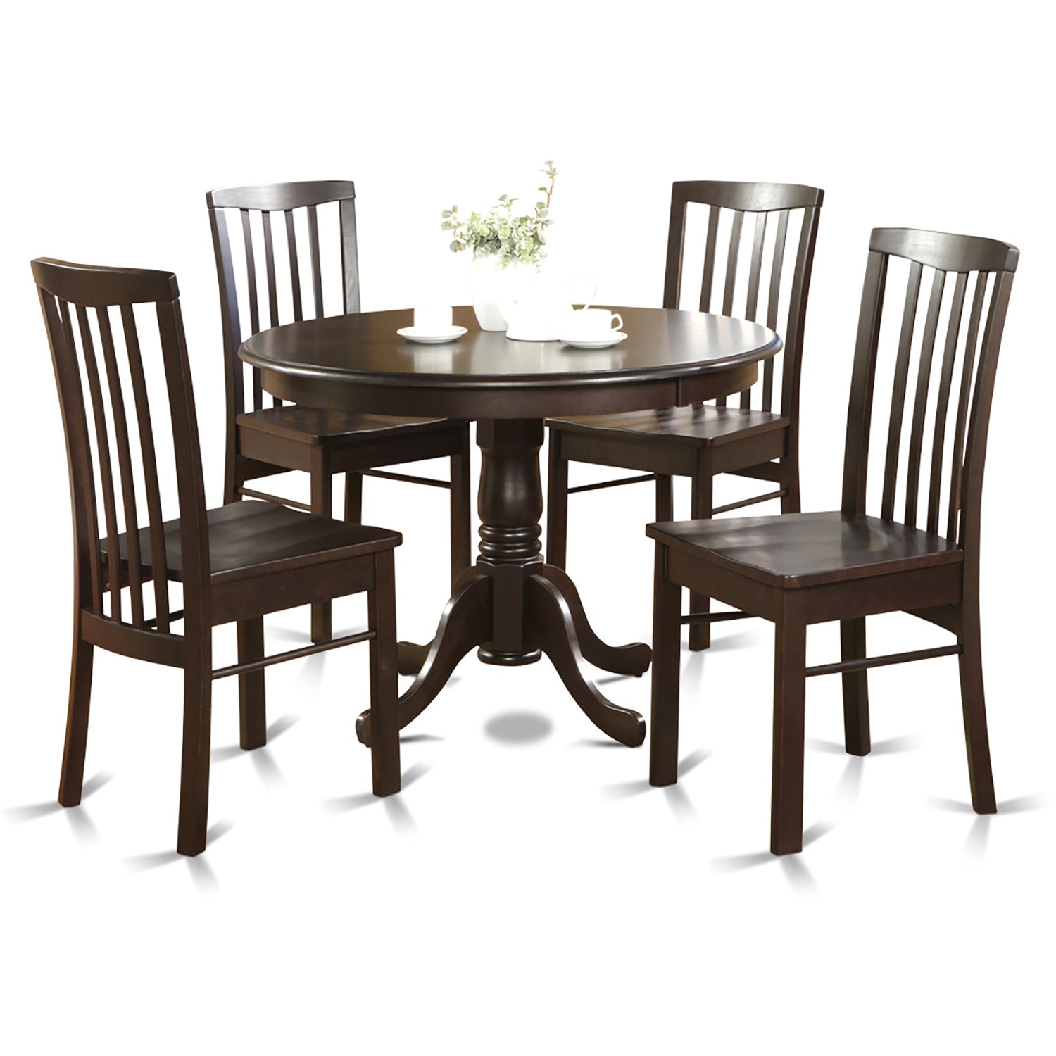 HART5-CAP-W 5 Pc small Kitchen Table and Chairs set-Table Round Table and 4 dinette Chairs