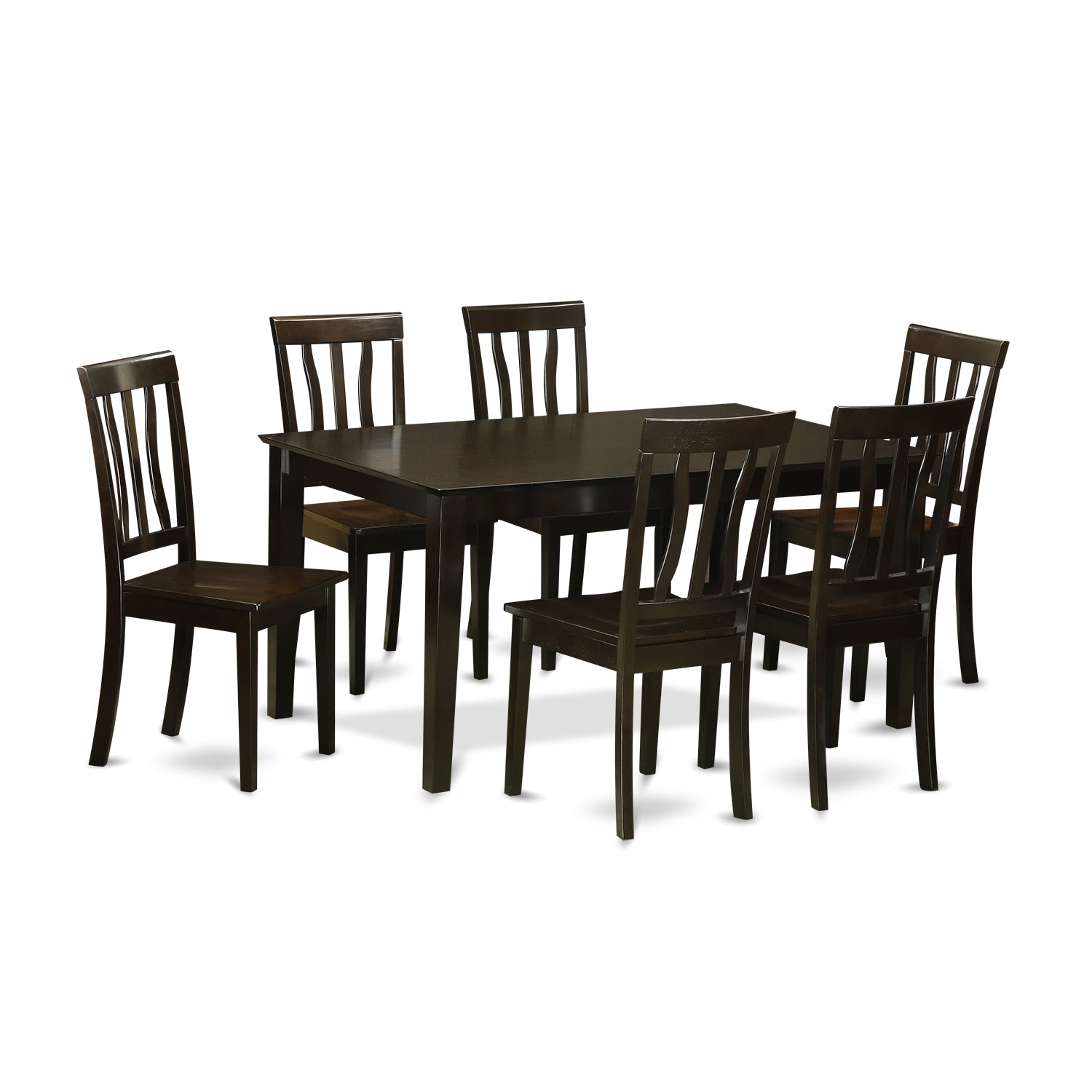 CAAN7-CAP-W 7 Pc Kitchen Table set- Kitchen Table and 6 Dining Chairs