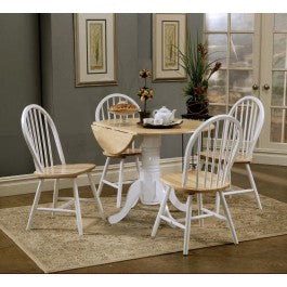 Country Style Windsor Side Chairs Natural Brown And White (Set Of 4)