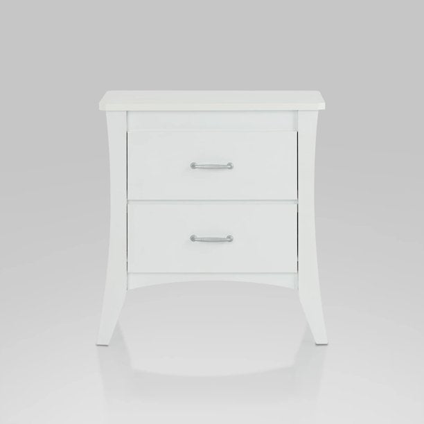 Babb white finish wood nightstand bed side end table