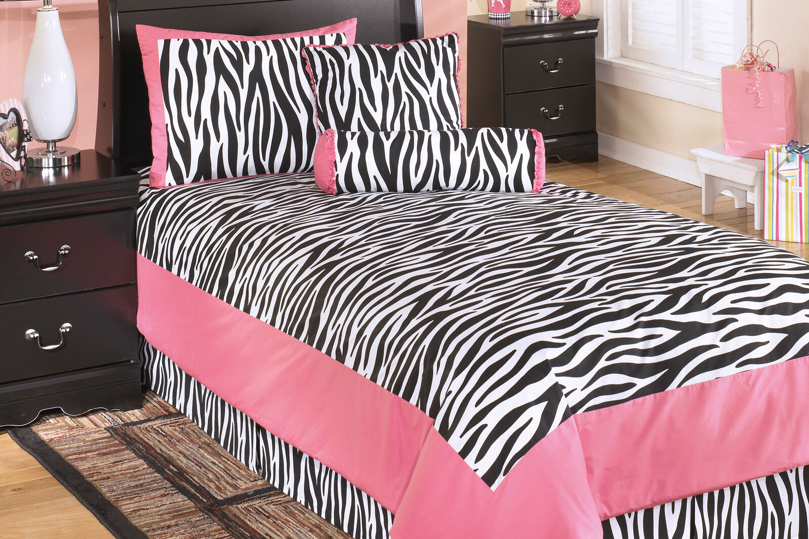 Glamour Fuchsia Twin Youth Cotton 5 Five Piece Comforter set Q232001T