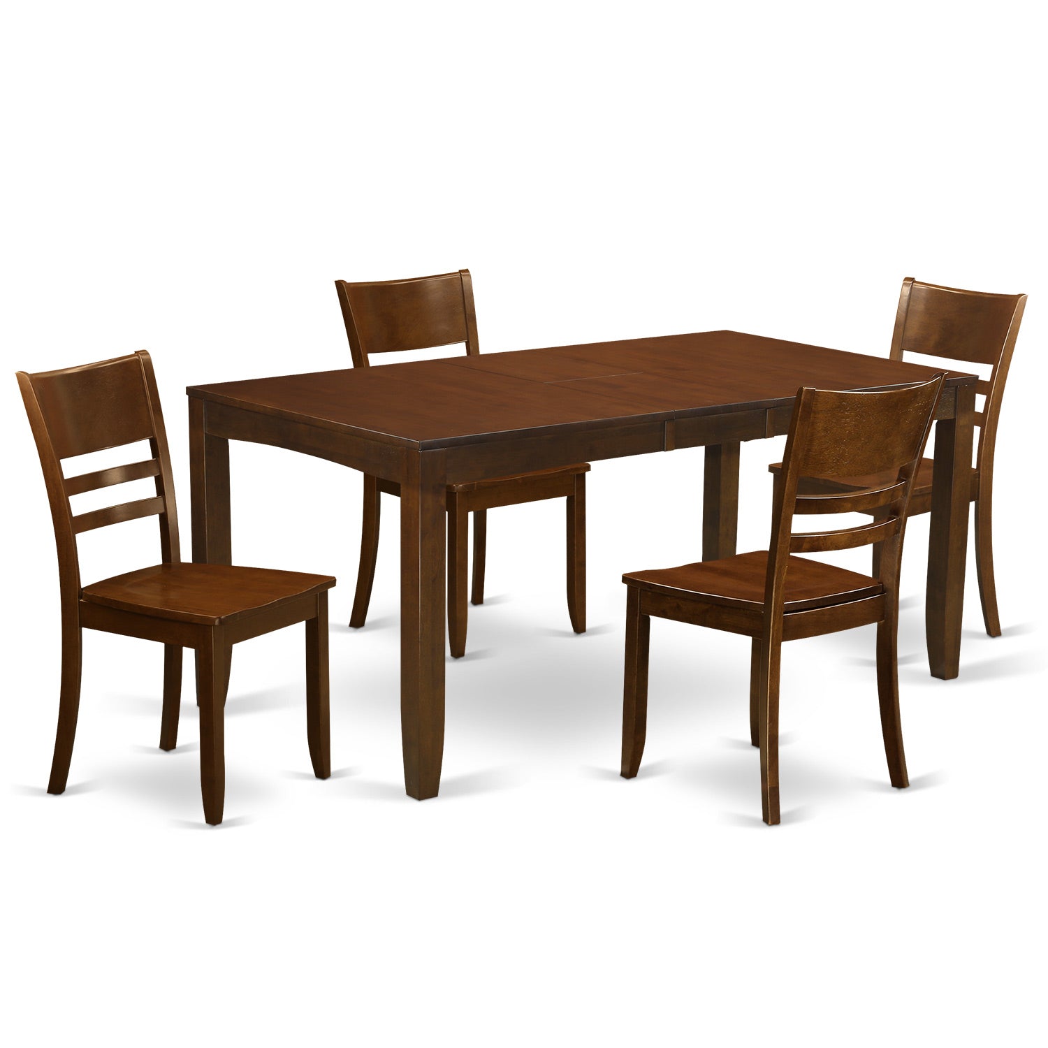 LYFD5-ESP-W 5 Pc Dining room set for 4-Dining Table with Leaf and 4 Kitchen Chairs