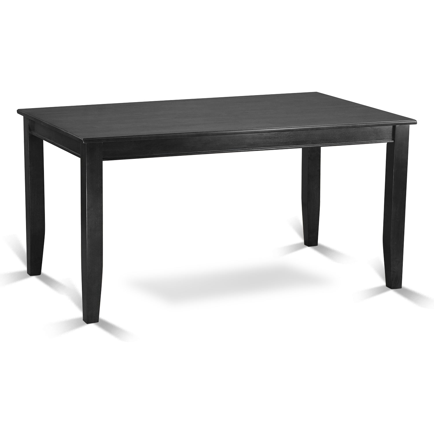 DUAB7-BLK-61 7Pc Rectangular 60 Inch Dining Table And Six Parson Chair With Black Leg And Pu Leather Color Baked Bean