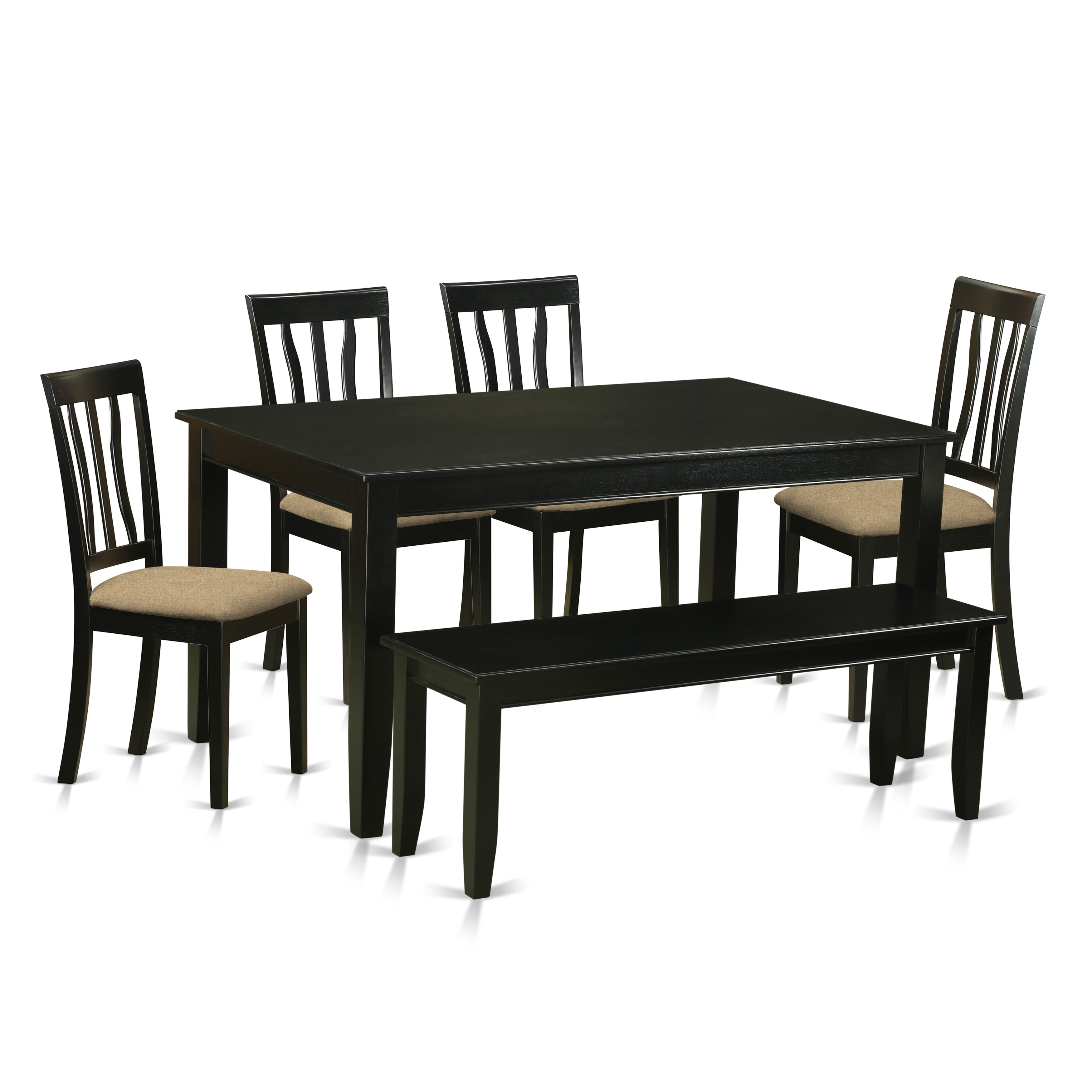 DUAN6-BLK-C 6 Pc Kitchen nook Dining set - Dinette Table and 4 Kitchen Dining Chairs in addition to Bench
