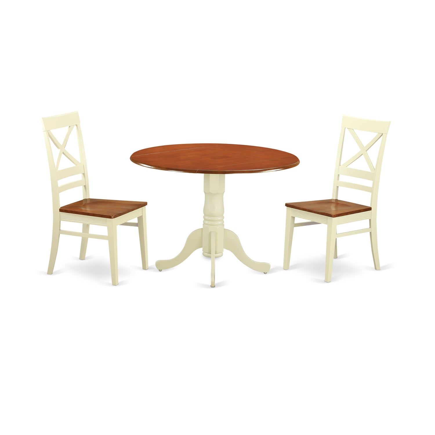 DLQU3-BMK-W 3 Pc Dining room set for 2-Dinette Table and 2 dinette Chairs