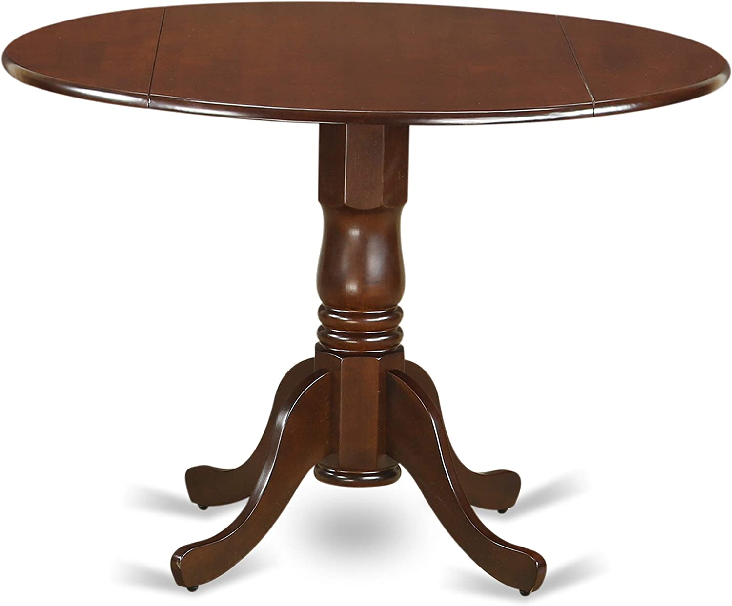 5Pc 42" Round Table and 4 Parson Chairs Mahogany Color Dining Table Set