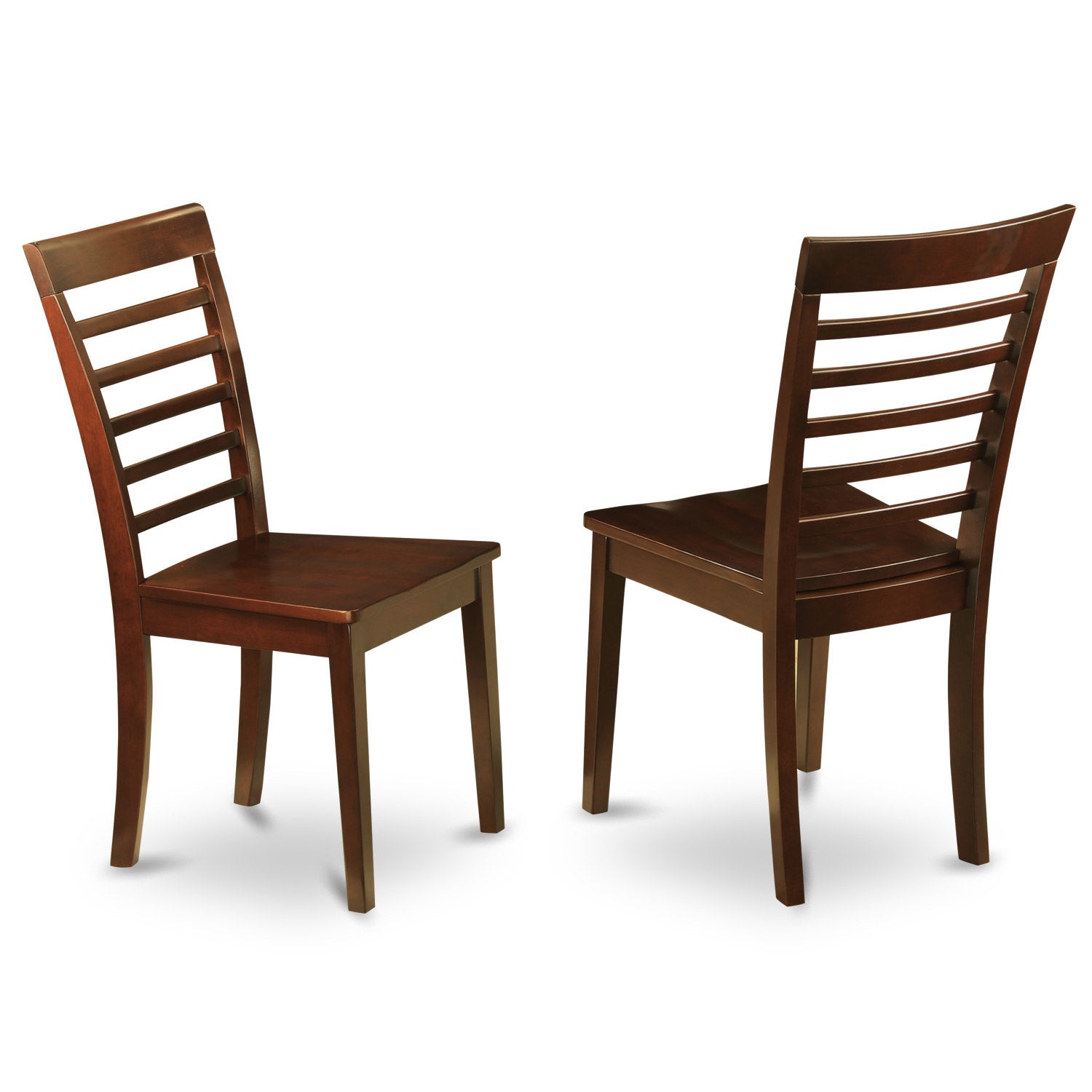 DOML5-MAH-W 5Pc Rectangle 60/78 Inch Family Table With 18 In Leaf And 4 Wood Seat Dining Chairs
