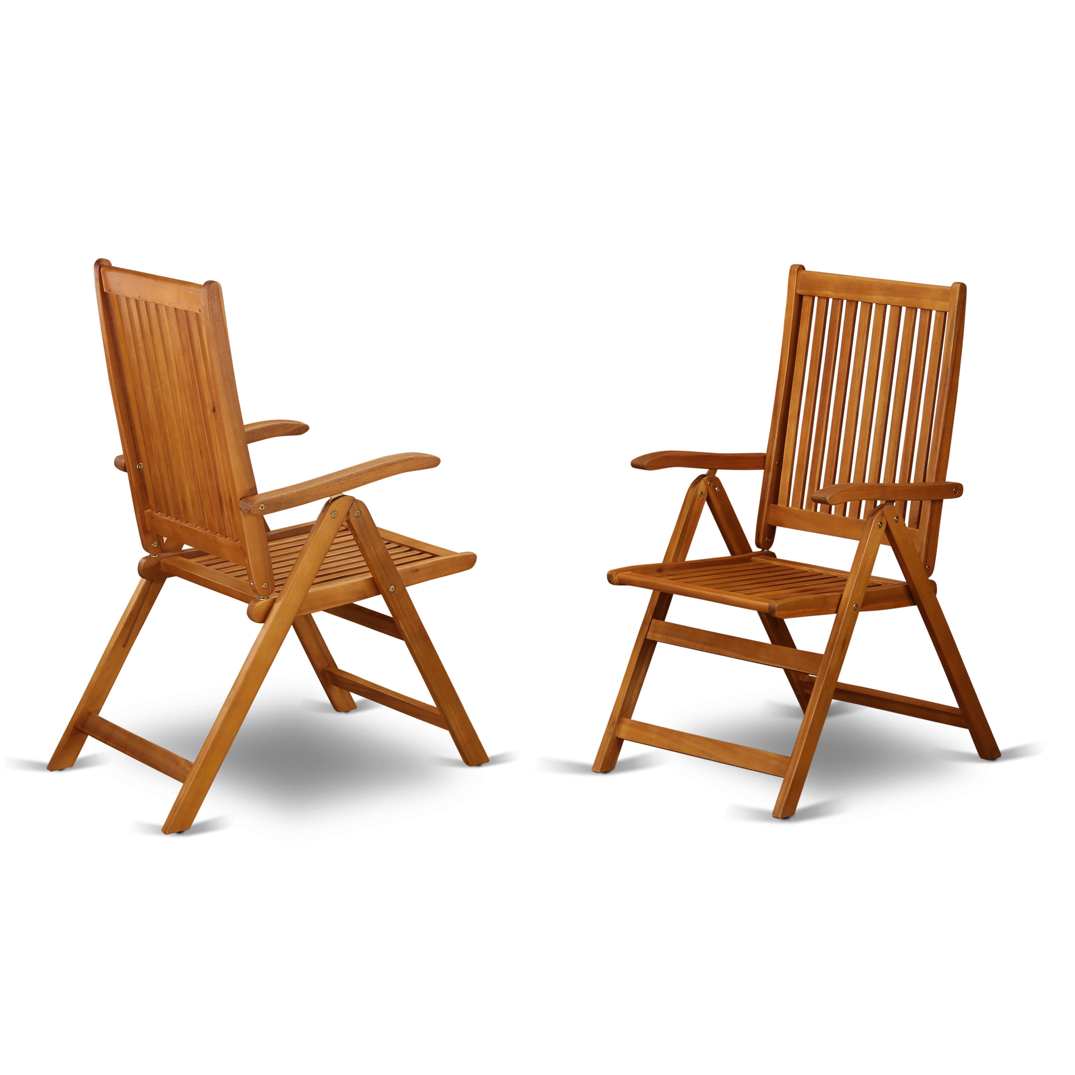 BCNC5NA 5 Position Outdoor-Furniture folding arm Chair made from Solid Acacia Wood -Set of two