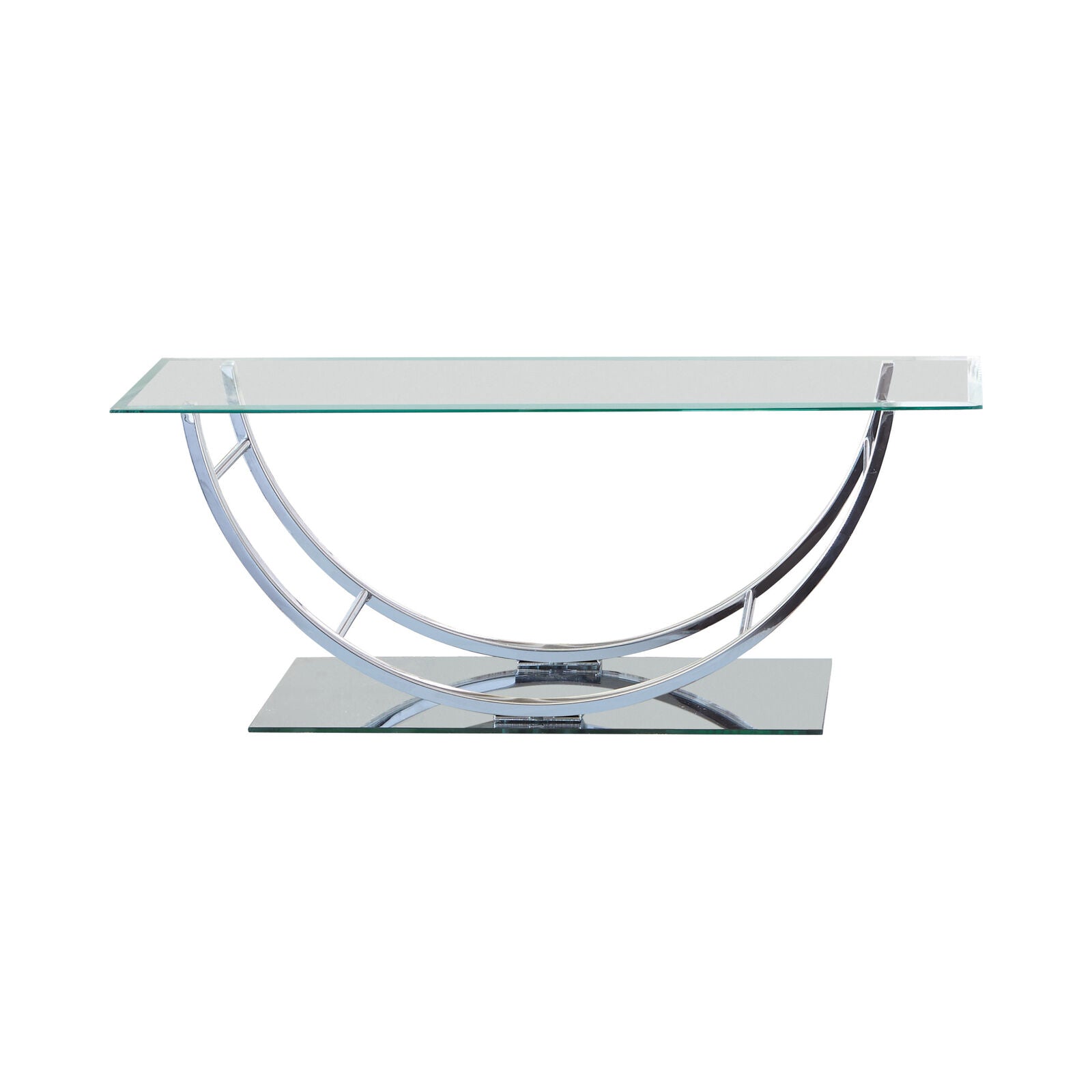 Coaster Modern Contemporary Rectangular U-Shaped Coffee Cocktail Table Chrome