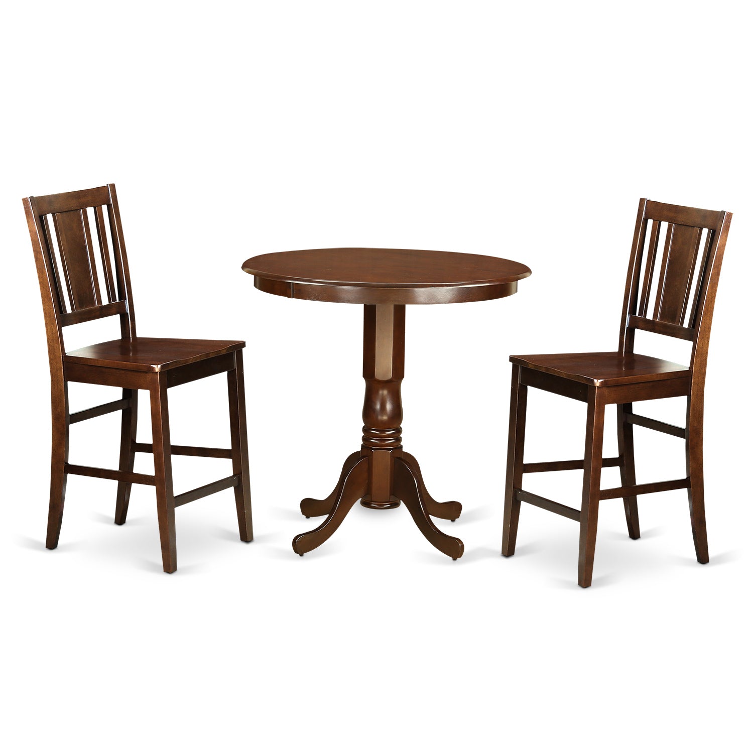 JABU3-MAH-W 3 Pc pub Table set - Dinette Table and 2 counter height Dining chair.