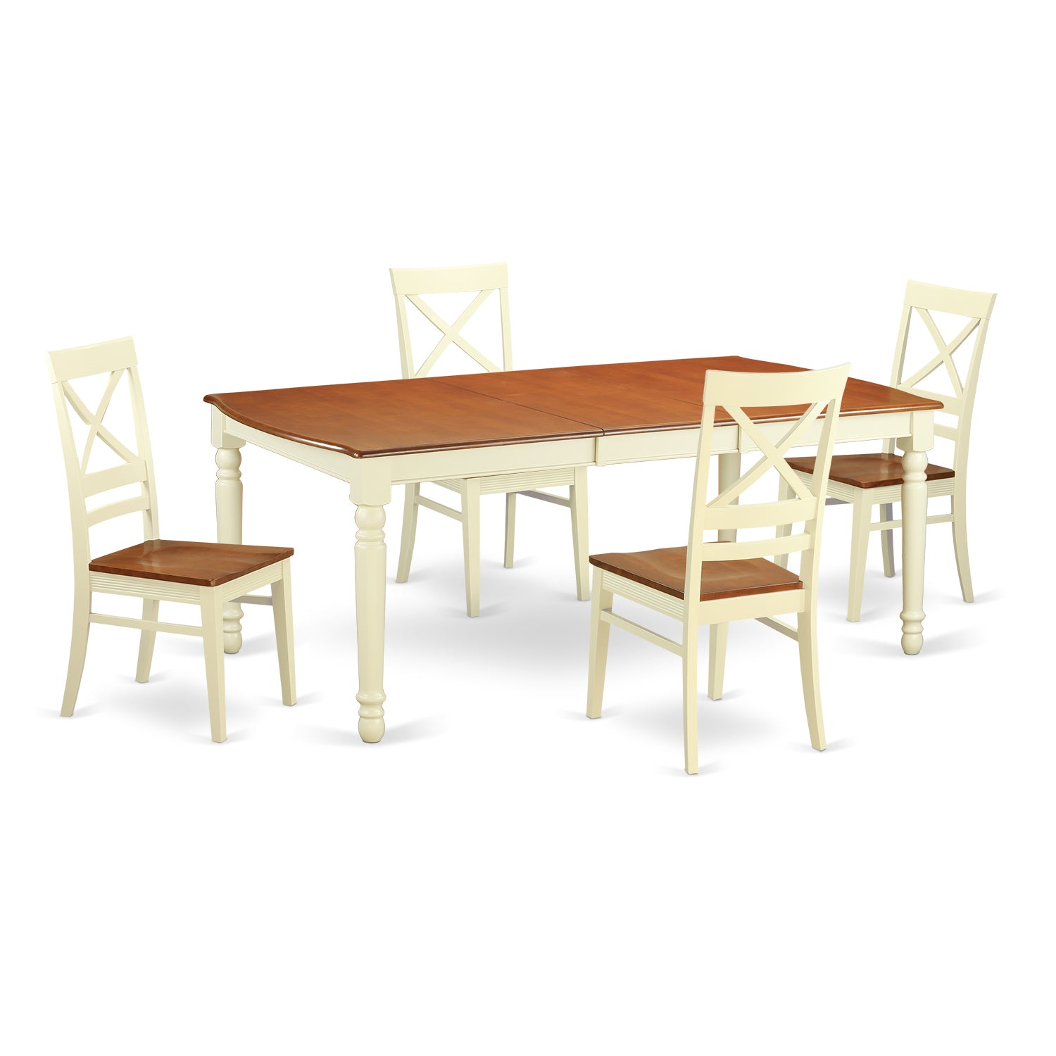 DOQU5-WHI-W 5 PC Table and chair set - Kitchen Table and 4 Dining Chairs