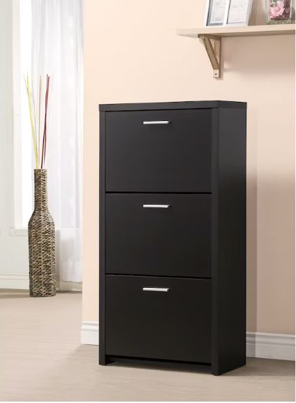 Vivian 3-drawer Shoe Cabinet Black