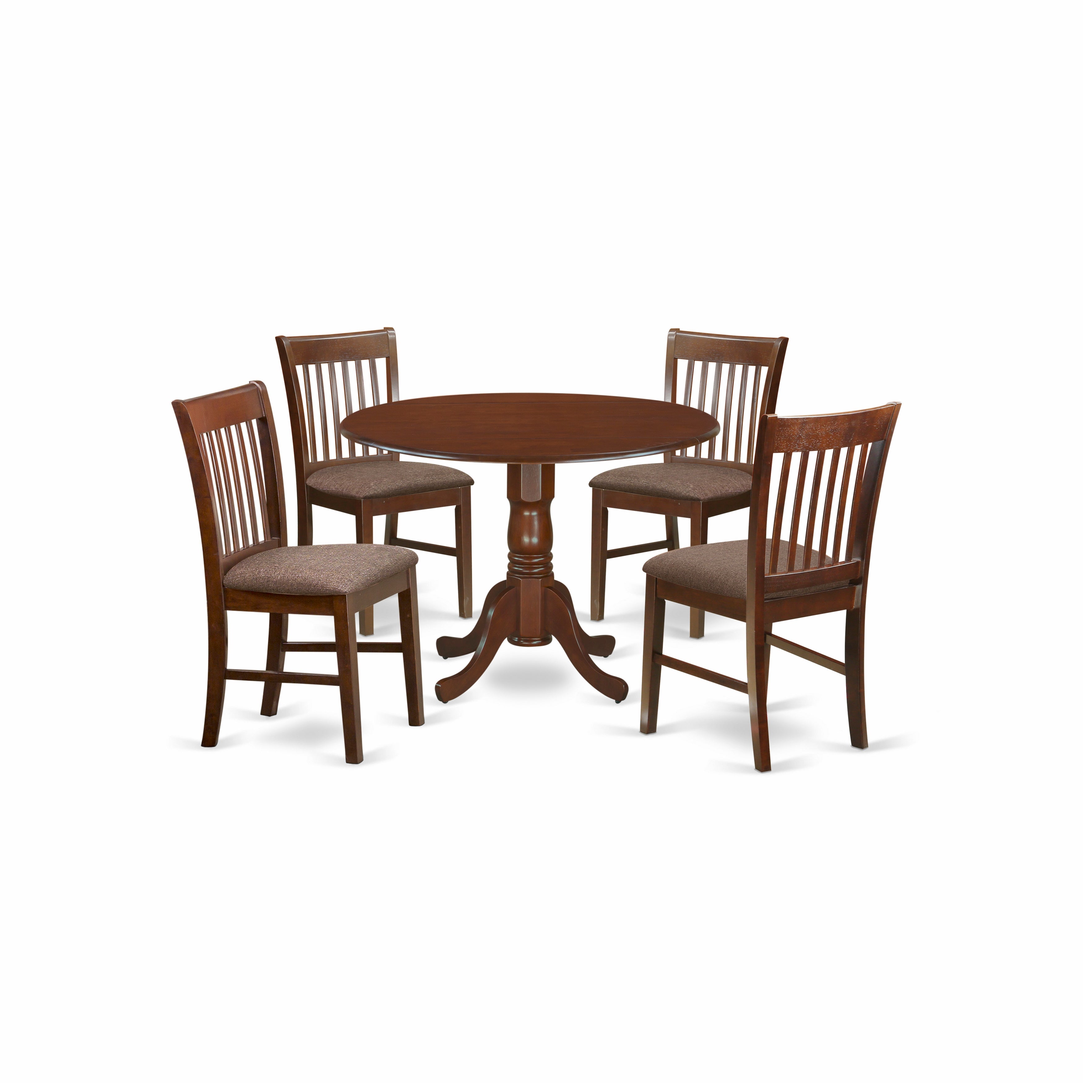 DLNO5-MAH-C 5 Pc small Kitchen Table set-round Table and dinette Chairs