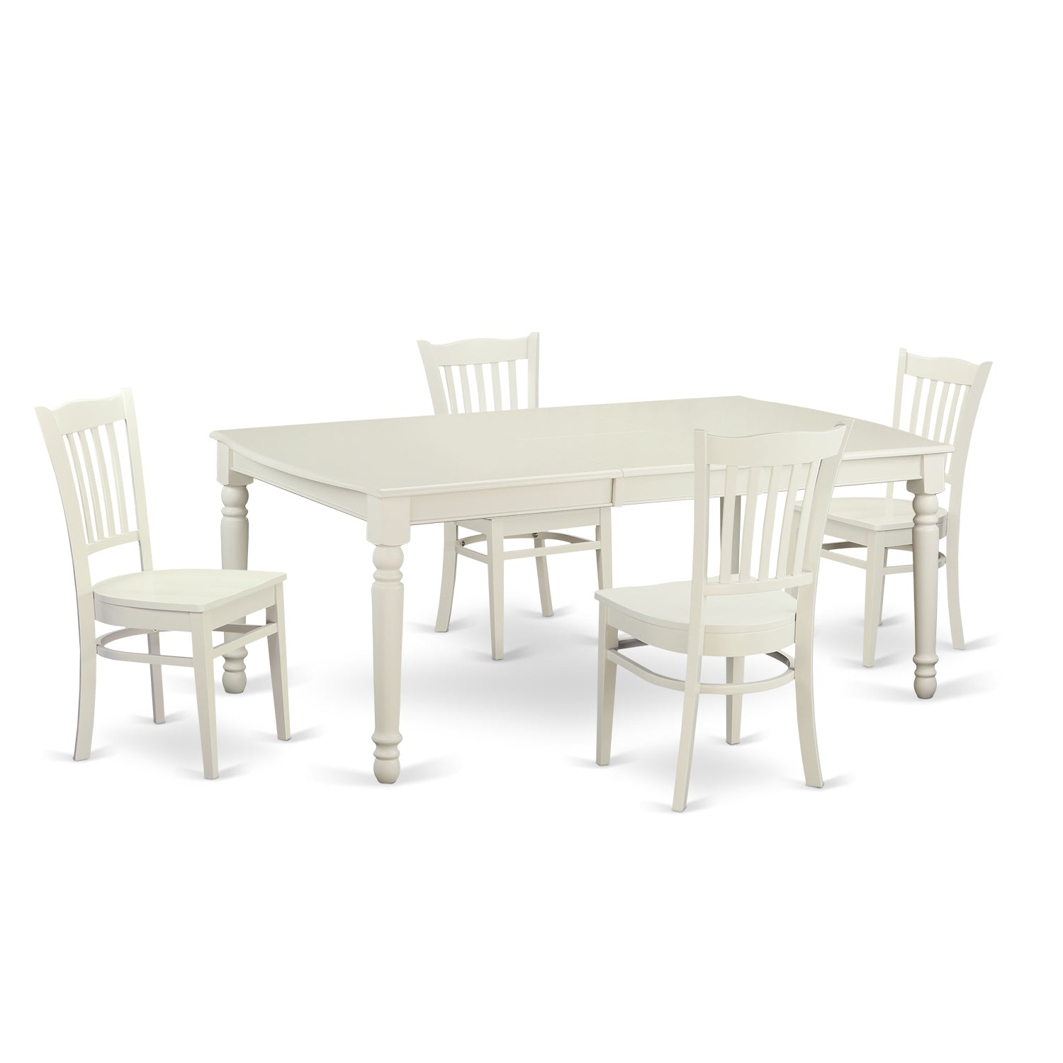 DOGR5-LWH-W 5 PC small Kitchen Table set for 4-Dining Table and 4 dinette Chairs