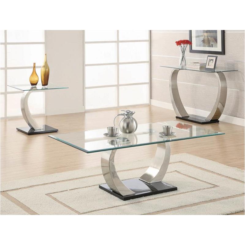 Coaster Shearwater End Table with Glass Top Clear and Satin-Shape:Rectangular