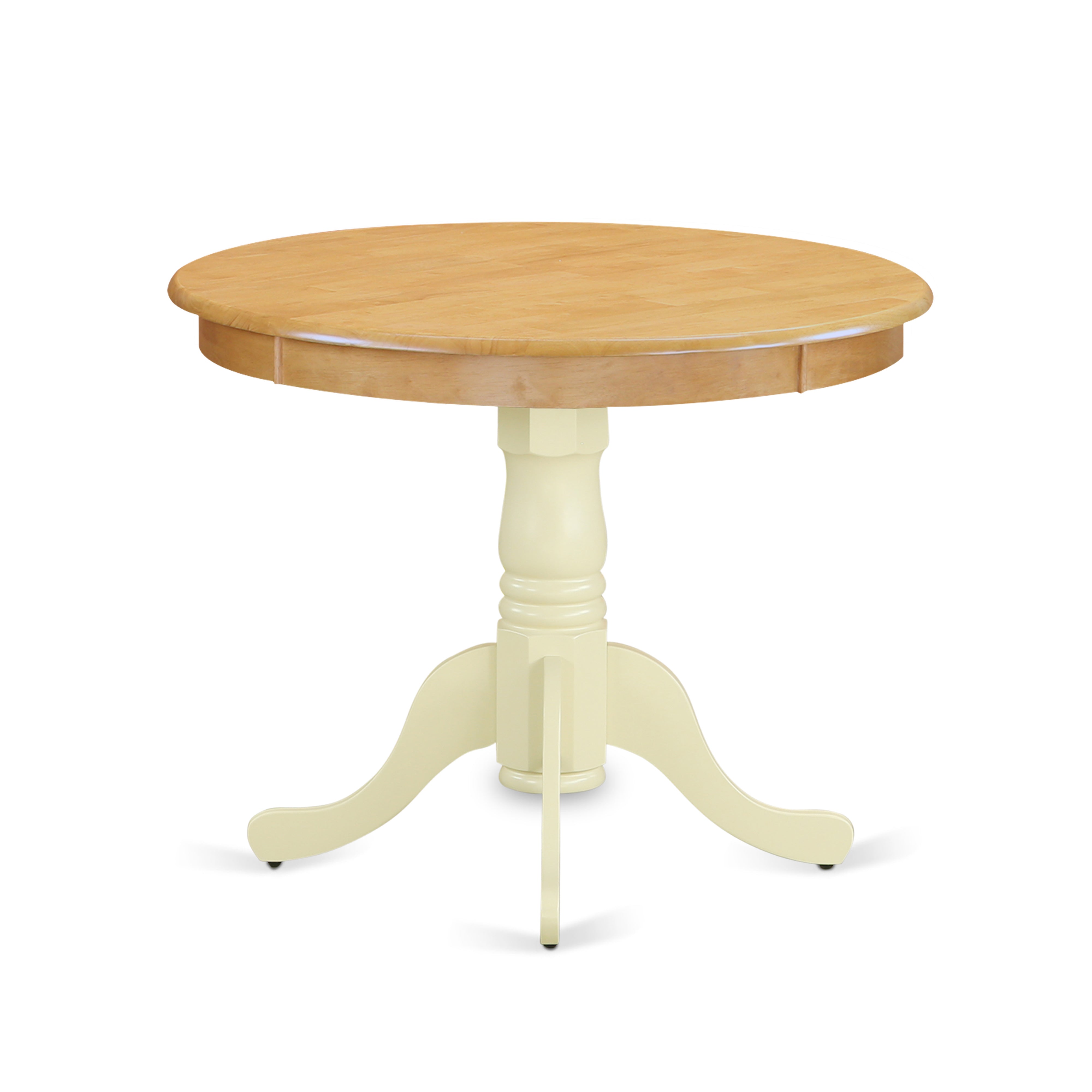 ANT-OMK-TP Antique Table 36" Round in Oak and Buttermilk Finish