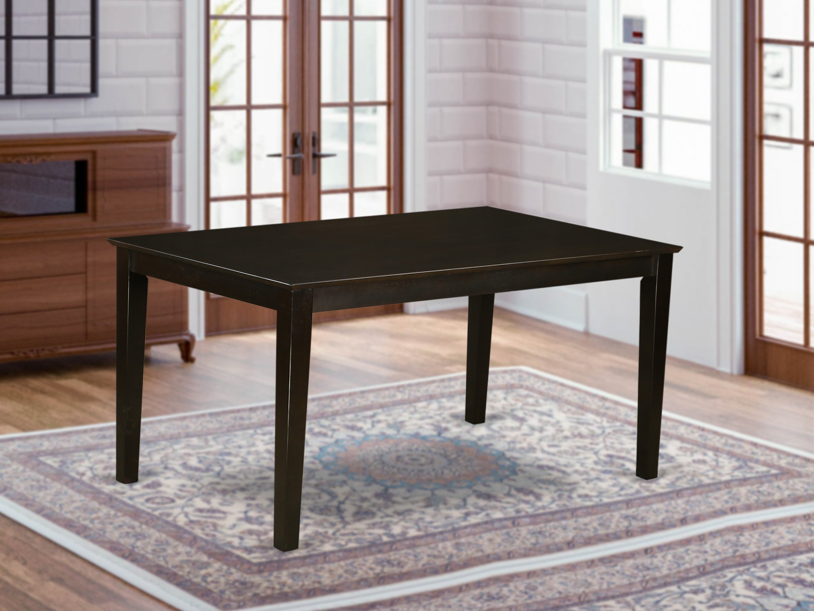 CAT-CAP-S Capri Rectangular dining table 36"x60" with solid wood top In Cappuccino Finish