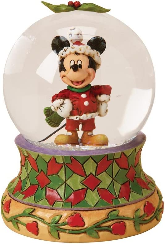 Jim Shore Holiday Merry Christmas Mickey Mouse Water Globe