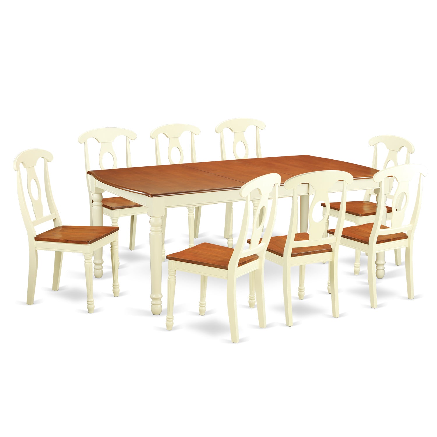 DOKE9-WHI-W 9 Pc Dining room set -Table and 8 Dining Chairs
