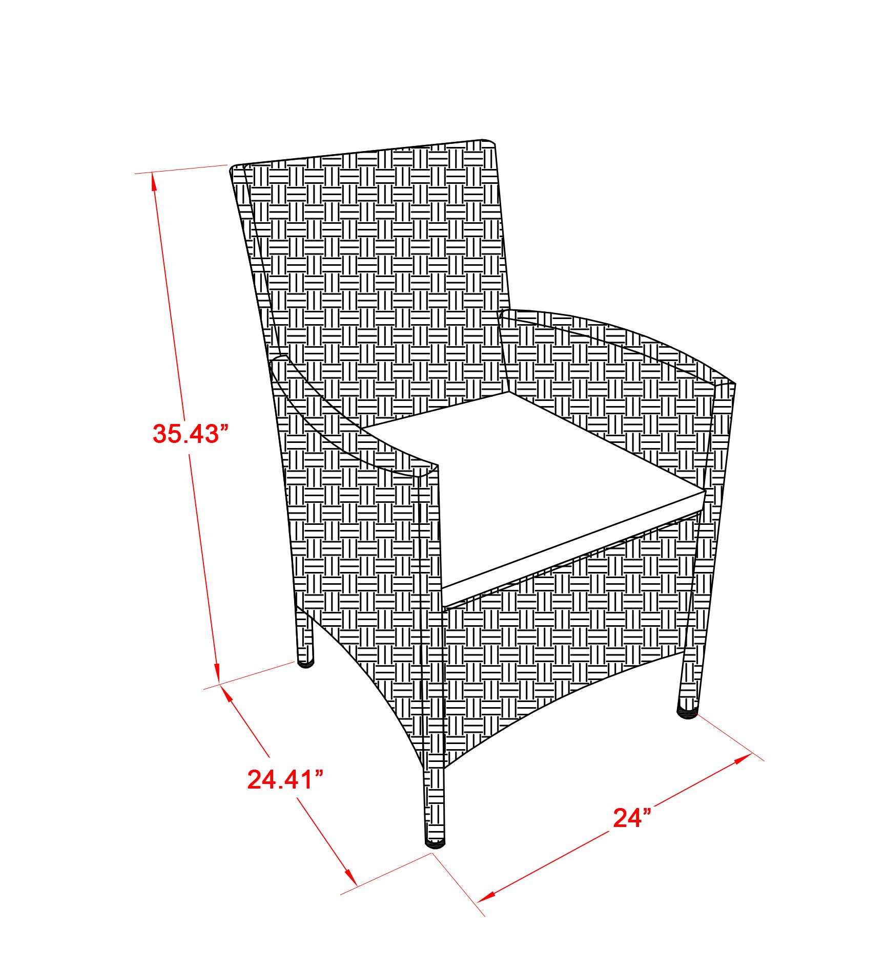 HVLC153V Outdoor-Furniture Wicker Patio Chair in Cream Finish