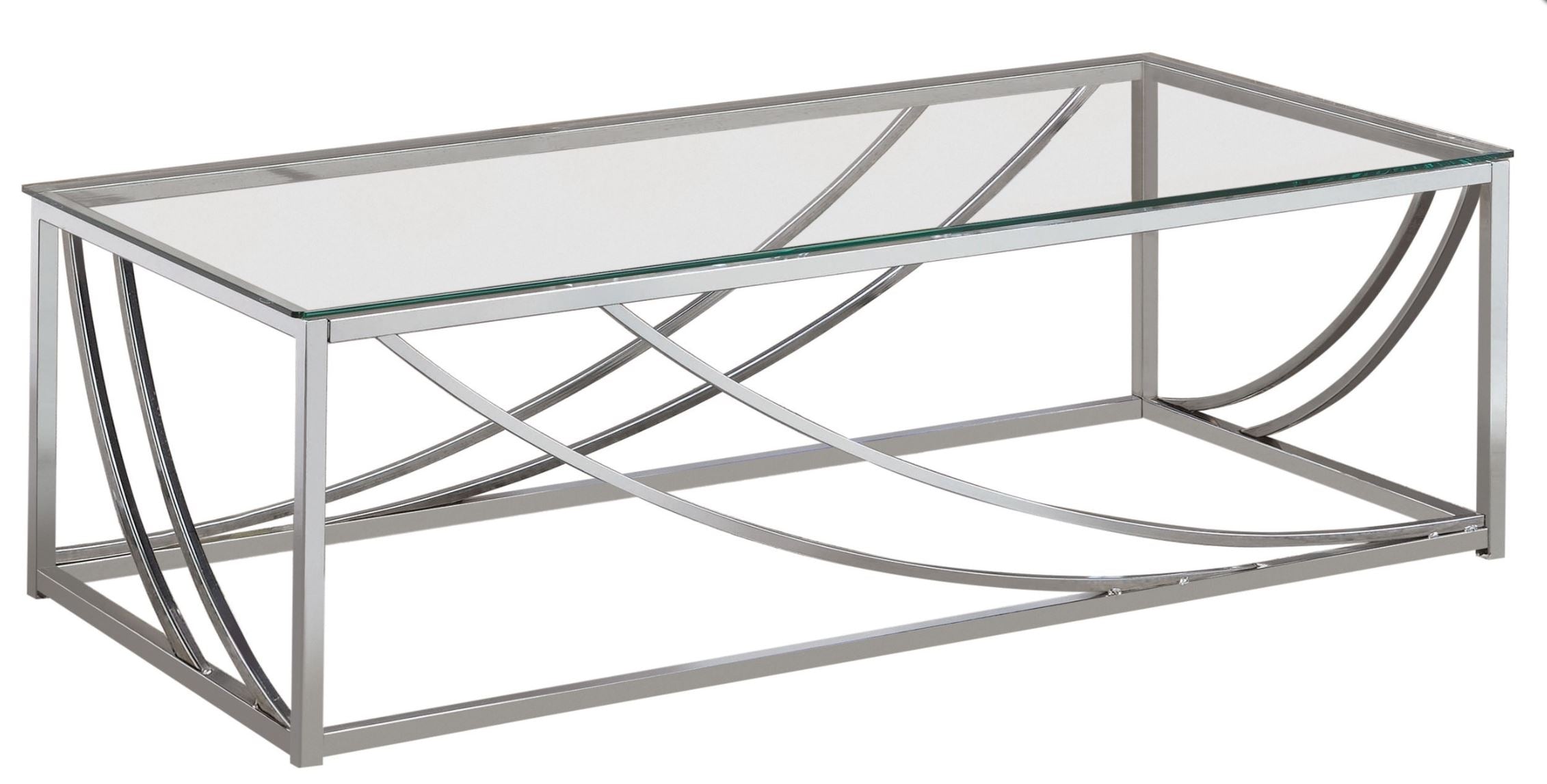 Glass Top Rectangular Coffee Table Accents Chrome