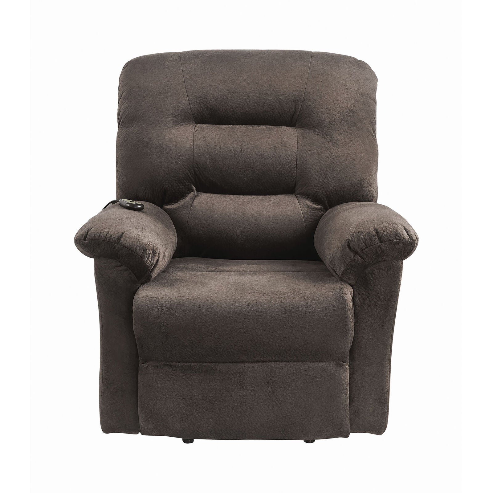 Coaster Velvet Upholstered Power Lift Recliner Chocolate 601026