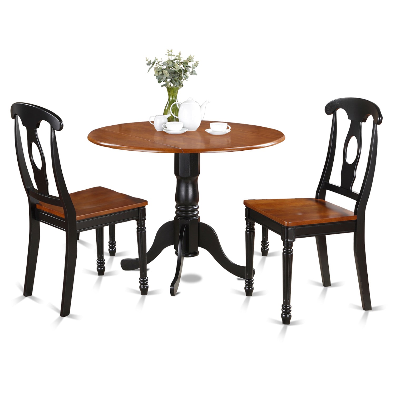 DLKE3-BCH-W 3 Pc small Kitchen Table set- small Table and 2 Dining Chairs