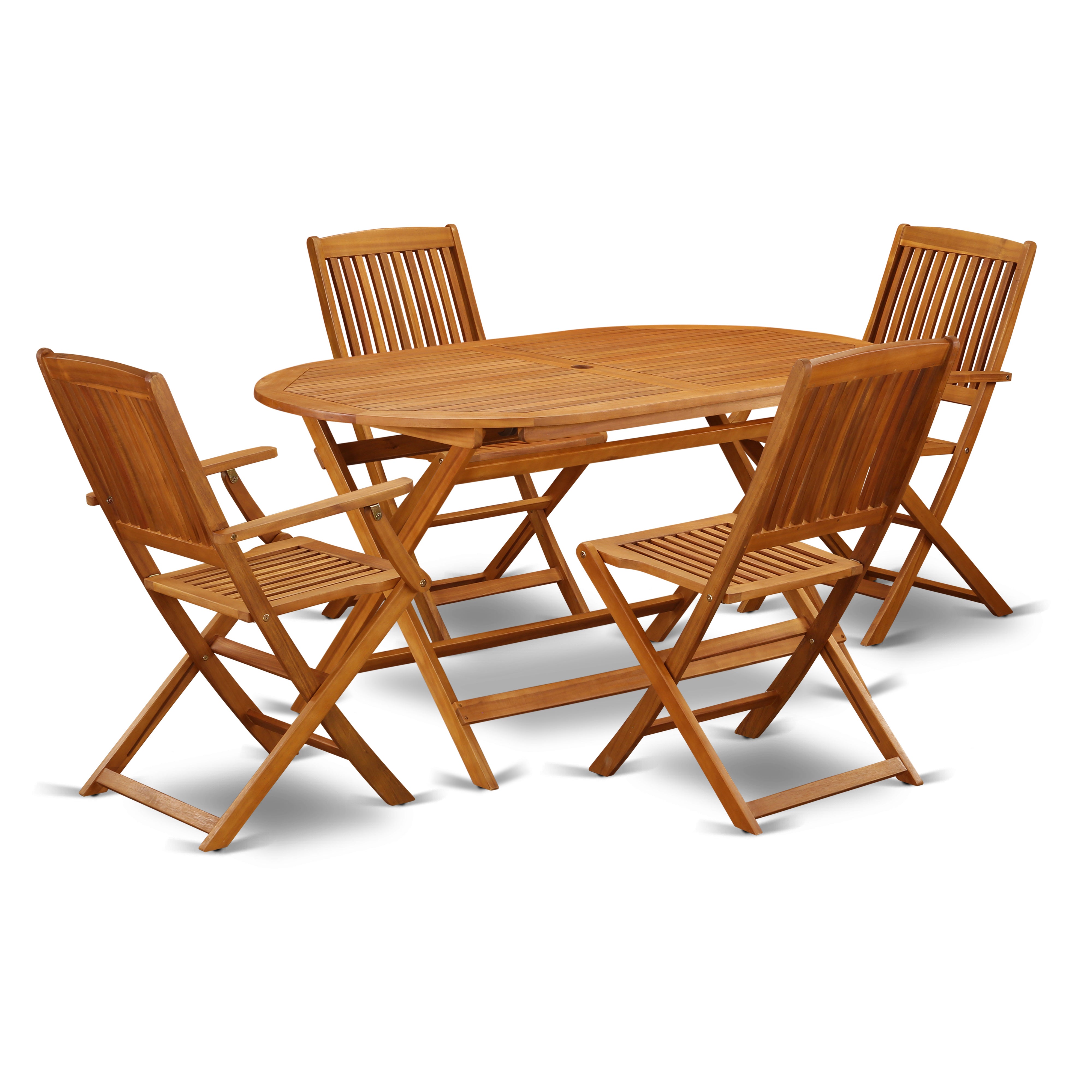 DICM52CANA This 5 Piece Acacia Hardwood Outdoor-Furniture patio Sets provides you one particular Outdoor-Furniture table and four patio dining chairs