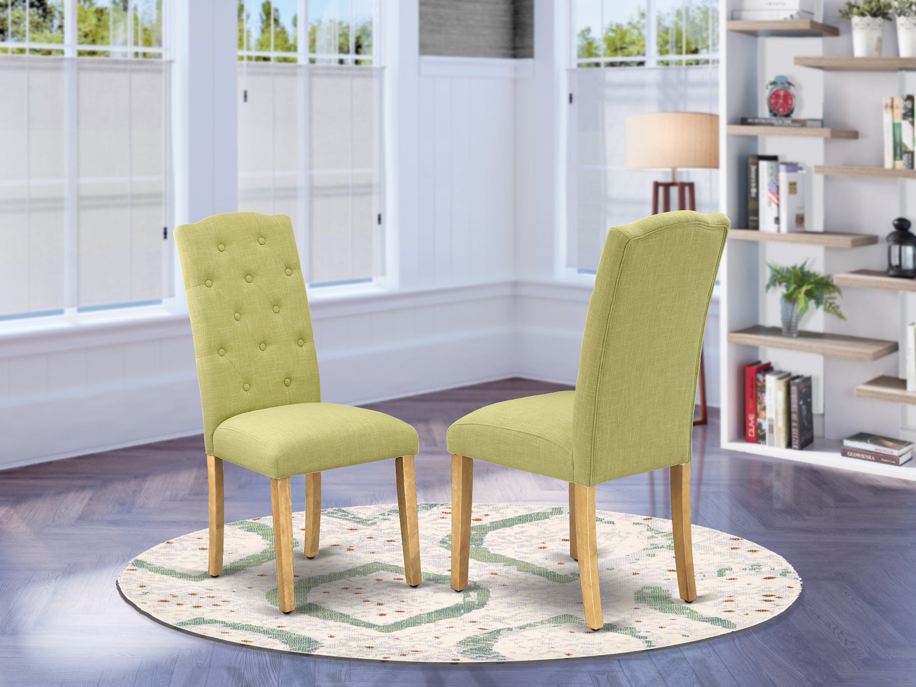 CEP4T07 Celina Parson Chair With Oak Leg And Linen Fabric Limelight