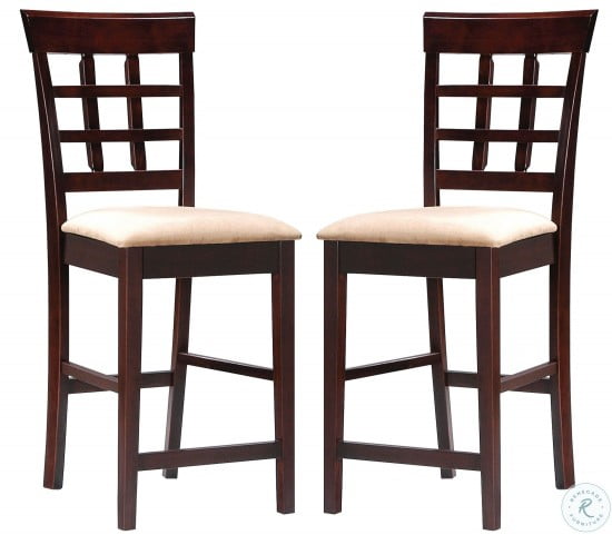 Gabriel Wheatback Upholstered Counter Height Stools Chairs Cappuccino And Tan (Set Of 2)