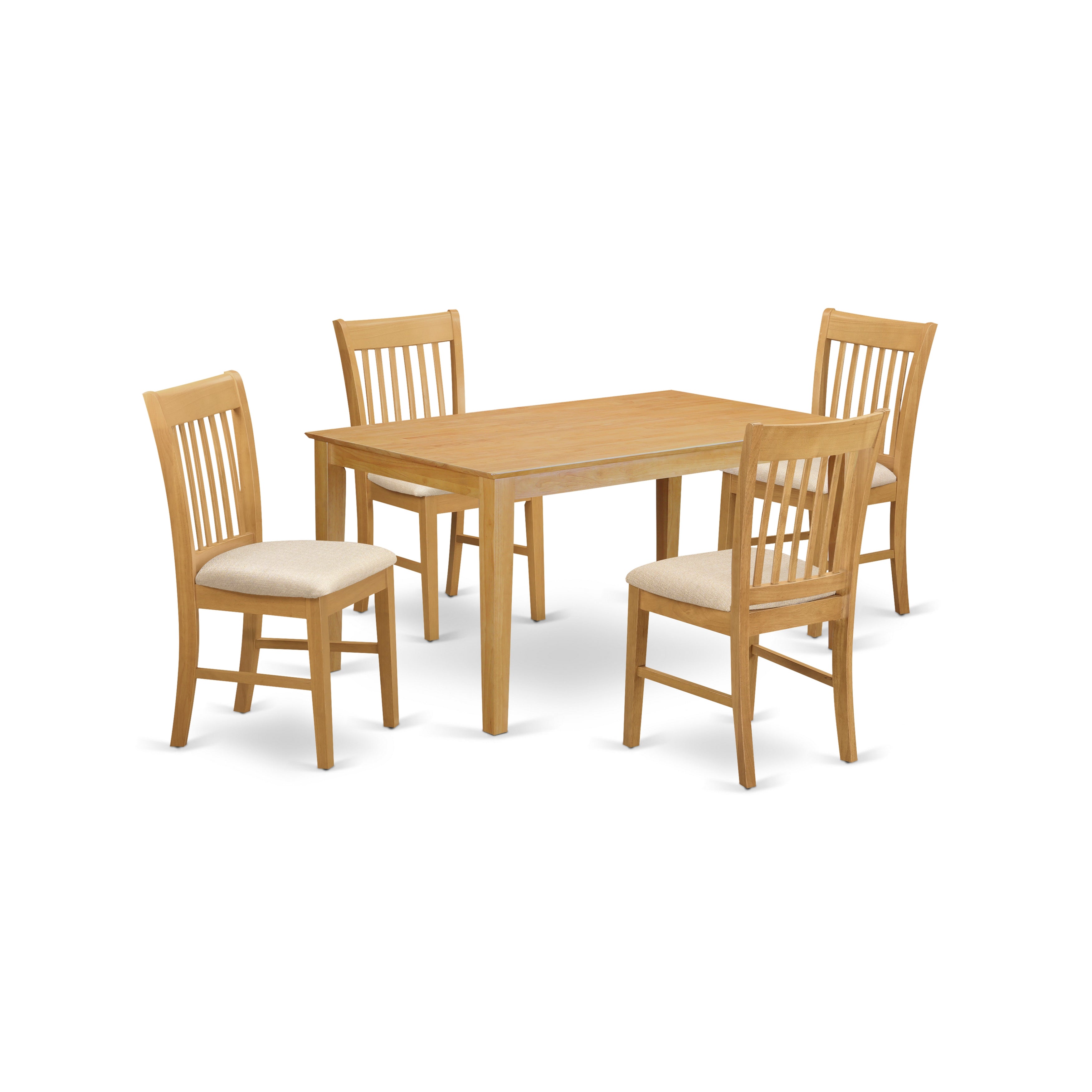 CANO5-OAK-C 5 PC Table set - Dining Table and 4 Dining Chairs