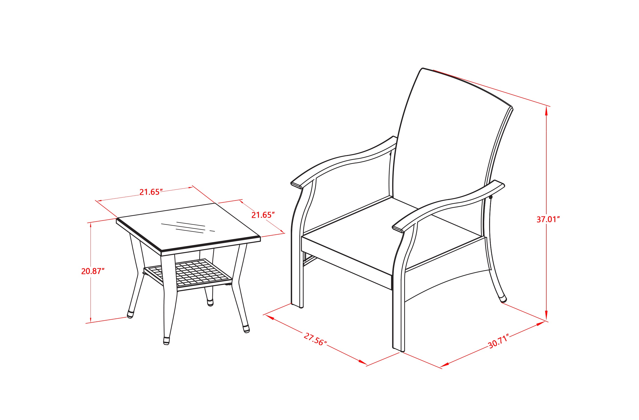 DTL3C03A 3Pc Outdoor-Furniture Natural Color Wicker Dining Set Includes a Patio Tea Table and 2 Balcony Backyard Armchair with Linen Fabric Cushion, Small