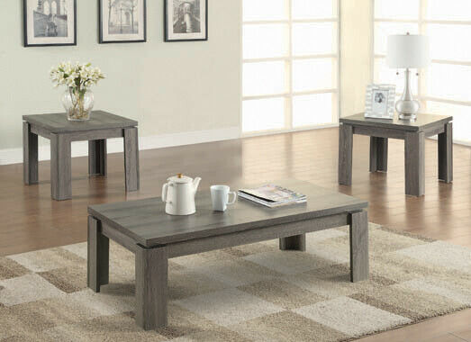 Mosern 3-Piece Occasional Coffee Living room Table Set Weathered Grey