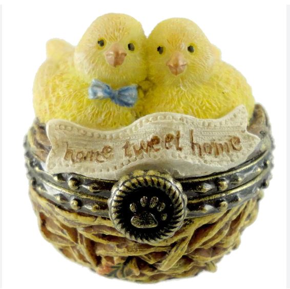 Boyds Bears Resin MR & MRS NESTLING'S HOME TWEET Treasure Box