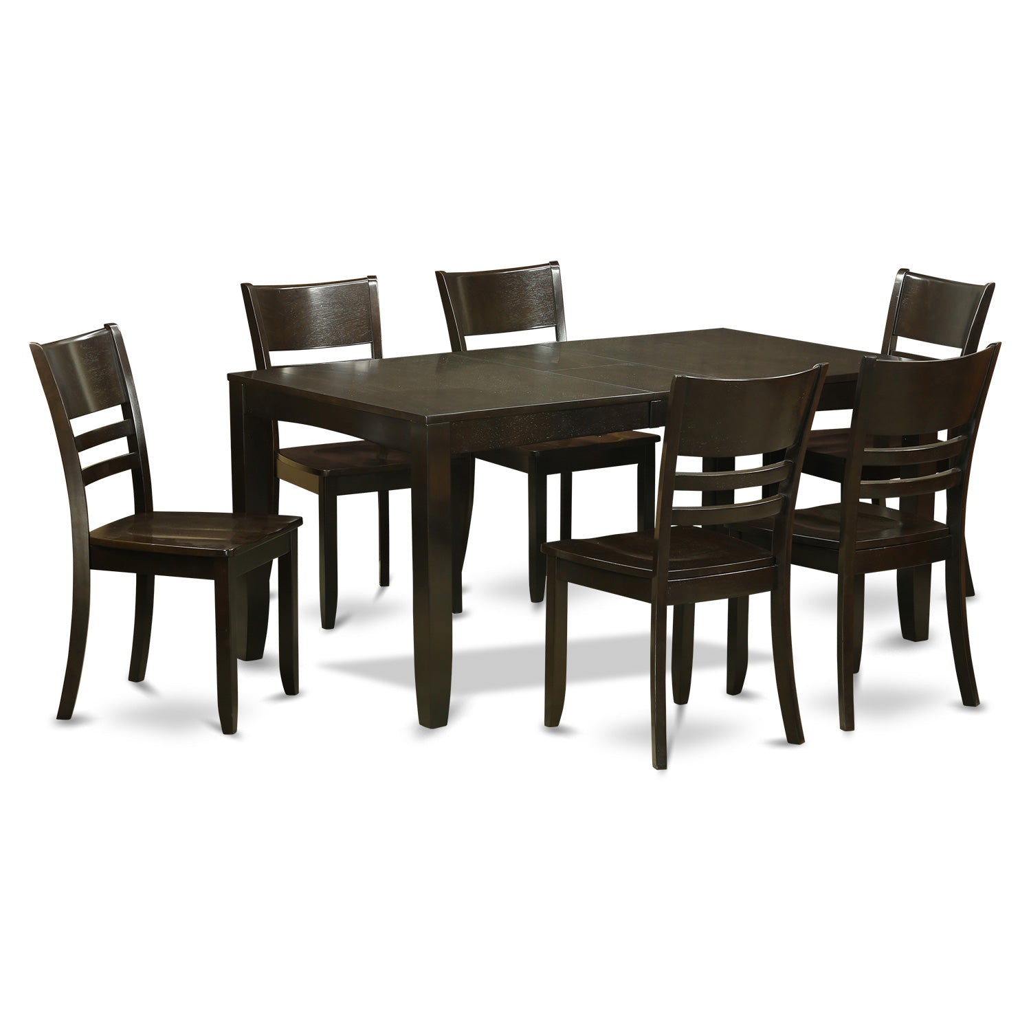 LYFD7-CAP-W 7 PC Dining set-Kitchen Tables with Leaf and 6 Dining Chairs