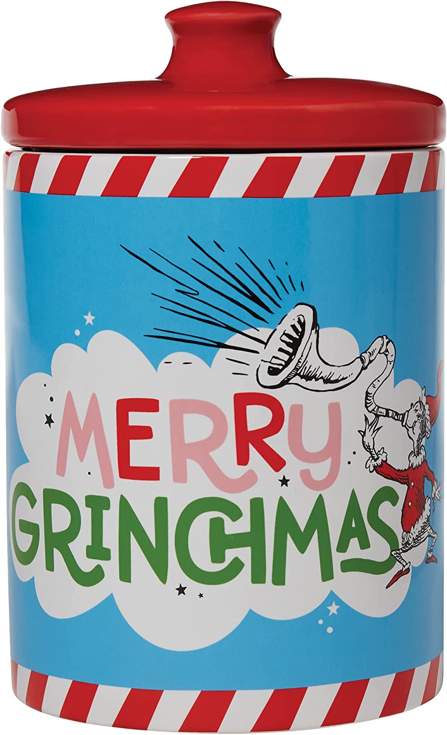 Dept 56 Dr. Seuss Grinch Merry Grinchmas Treat Canister Storage Jar