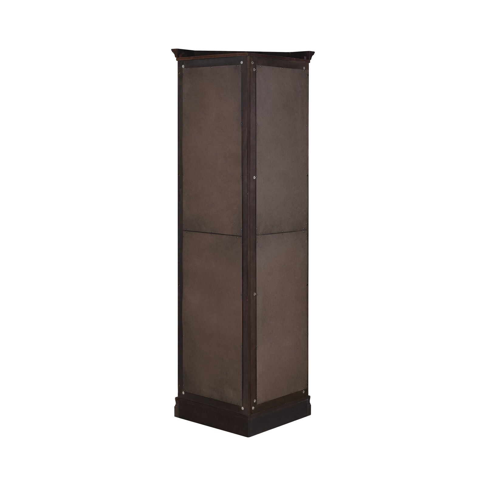 Transitional 5-Shelf Corner Curio Cabinet Golden Brown Adjustable Shelves