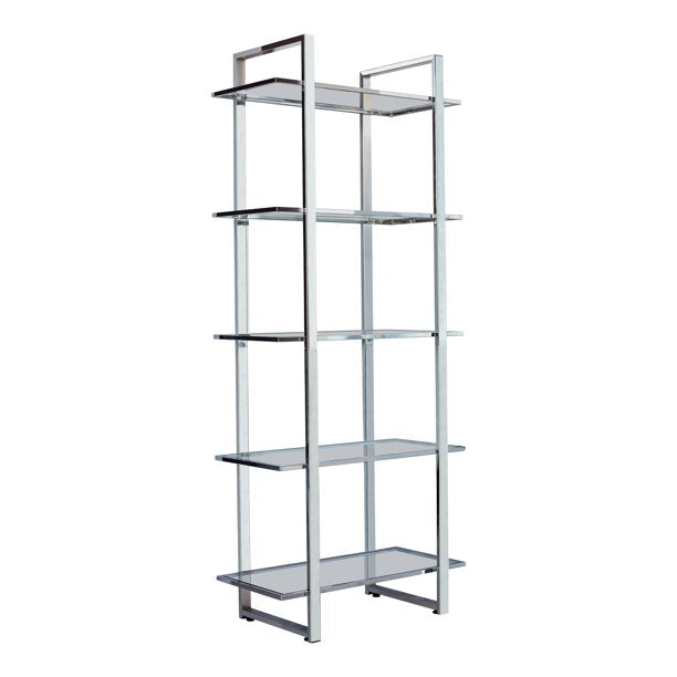 Coaster Hartford Glass Shelf Bookcase Shelf Chrome