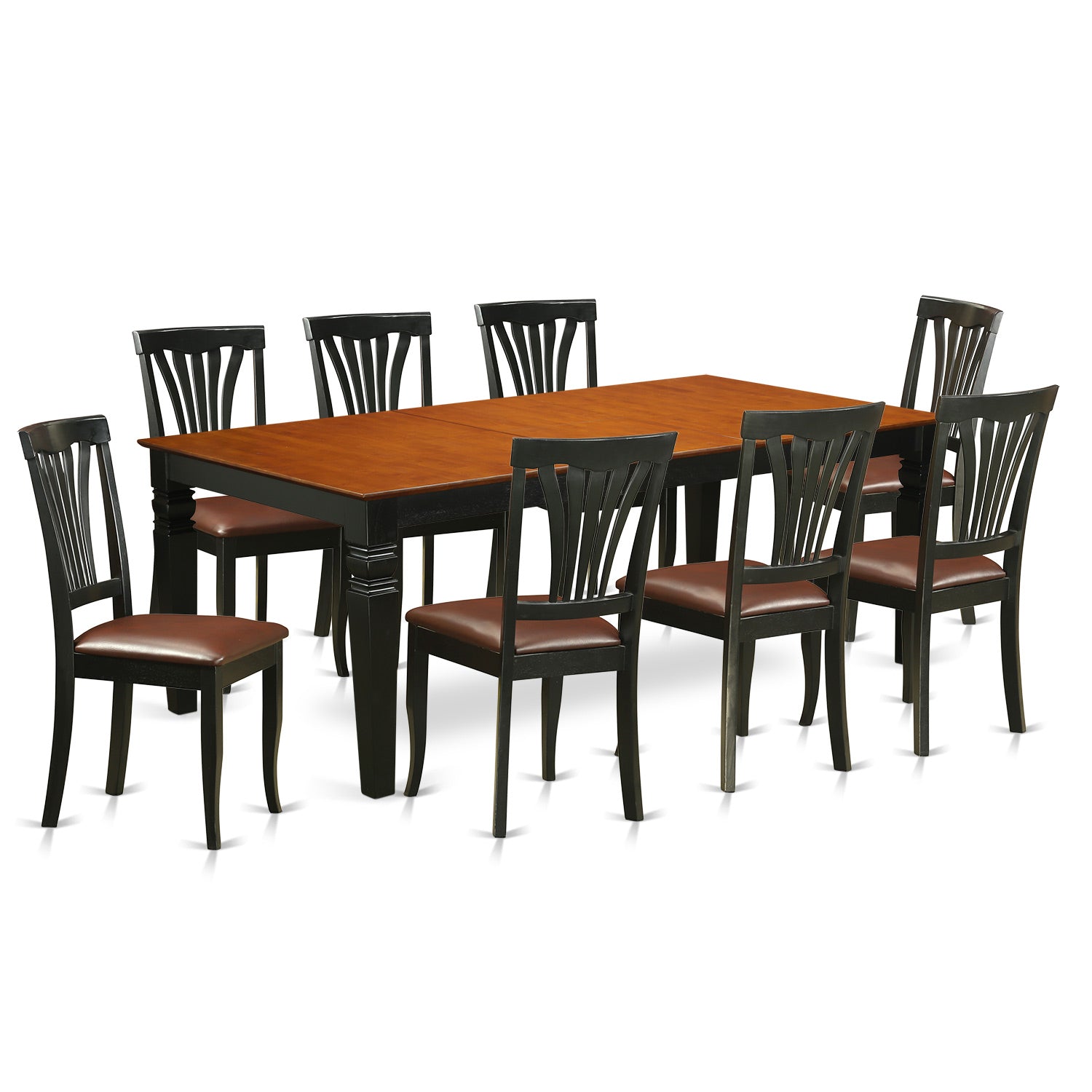 LGAV9-BCH-LC 9 PcTable set with a Dining Table and 8 Dining Chairs in Black and Cherry