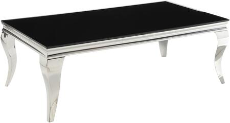 Coaster Rectangular Glass Top Coffee Table in Chrome and Black